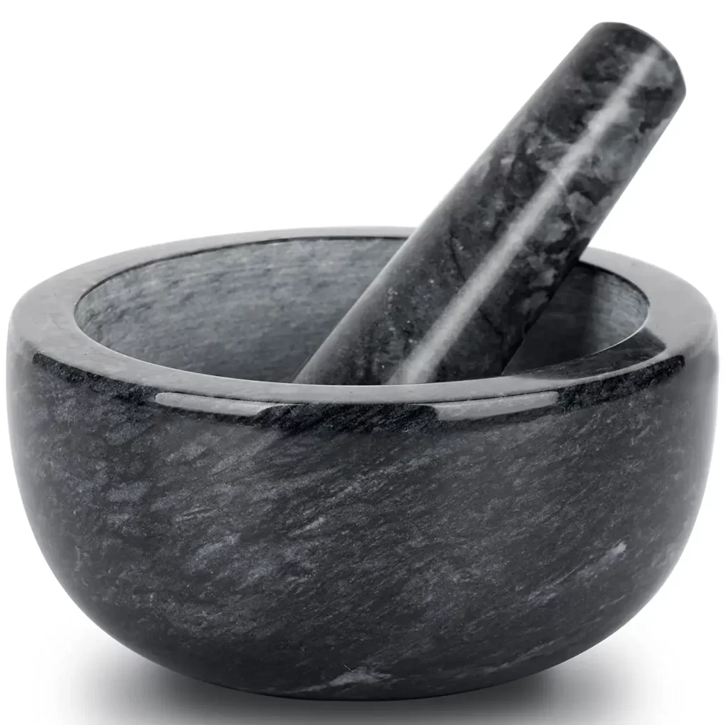 Tera marble mortar and pestle beautiful and shiny look