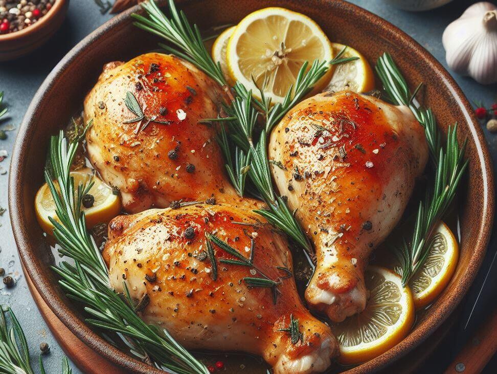 10. Baked chicken thighs with lemon and rosemary