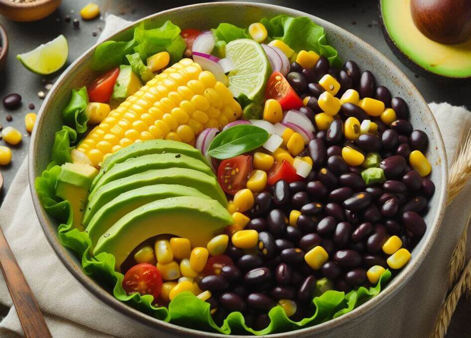 11. Black bean and corn salad with avocado