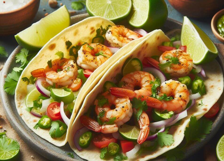 Cilantro lime shrimp tacos, quick and easy supper idea
