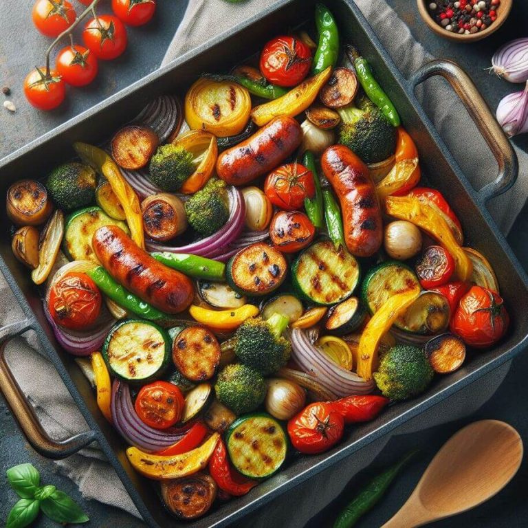 Delicious One-Pan Roasted Vegetables With Sausage Recipe