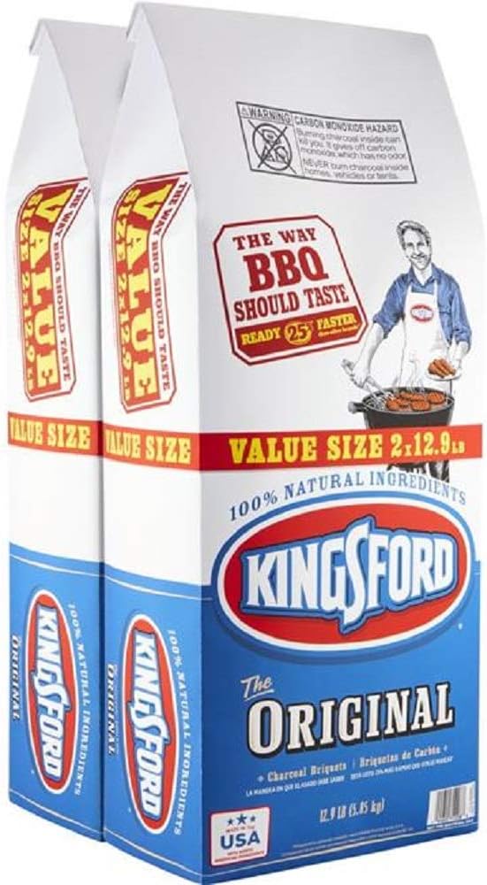 Kingsford Original Charcoal Briquettes, BBQ Charcoal for Grilling 12 Pounds Each (Pack of 2) (Package May Vary)